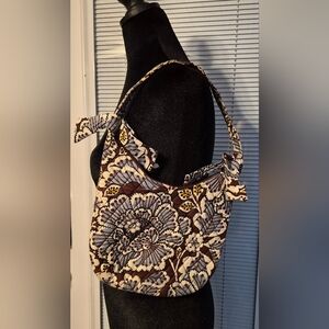Vera Bradley Lisa B Bag Slate Blooms Pattern Shoulder Bag